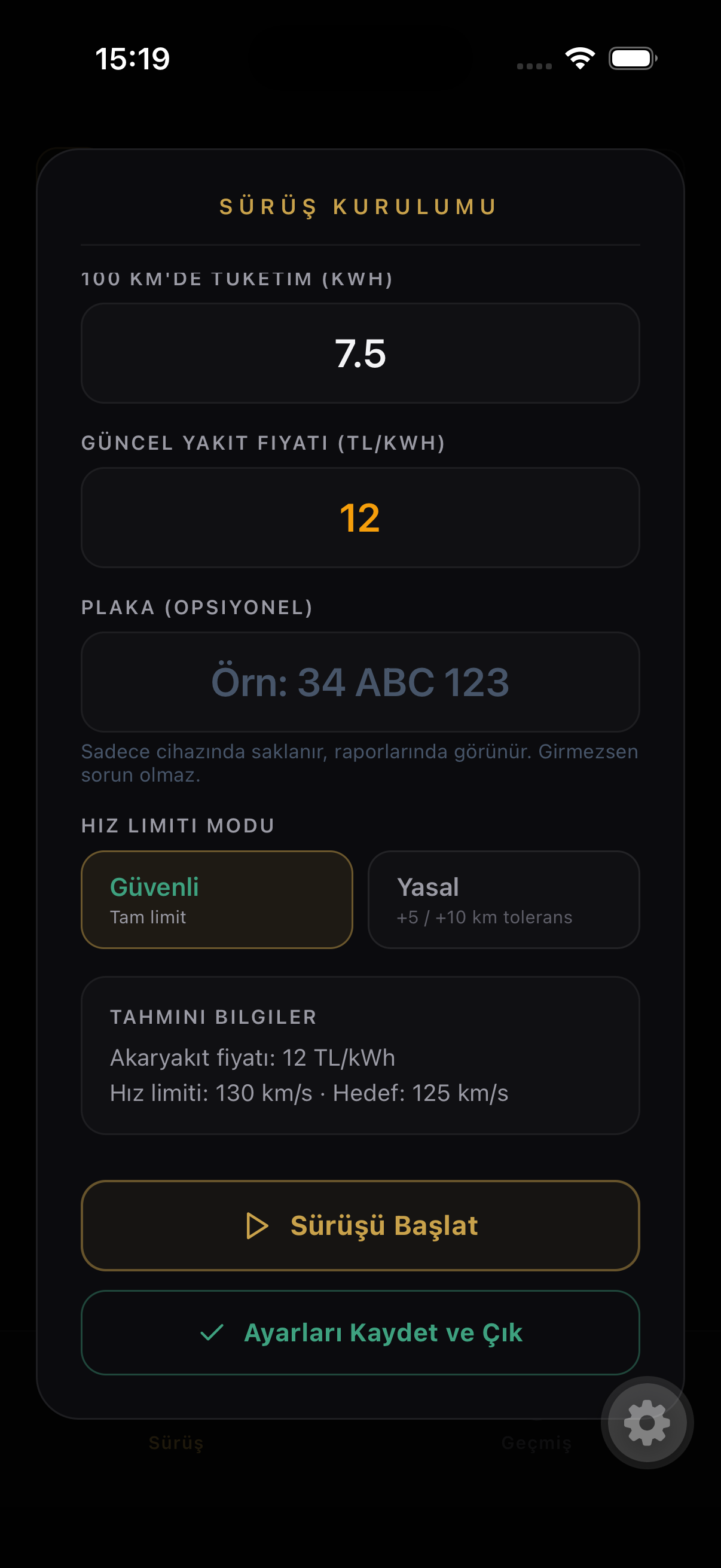 Sürüş kurulumu