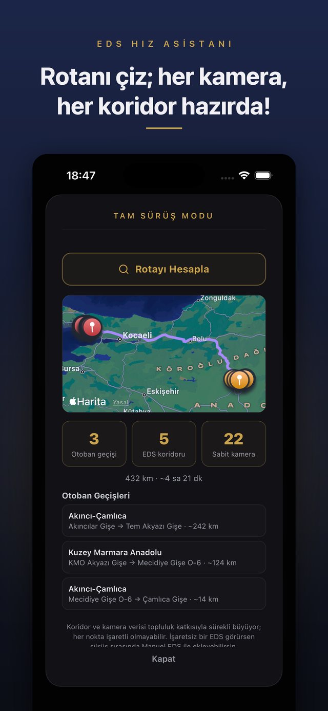 Tam Sürüş Modu — rota planlama