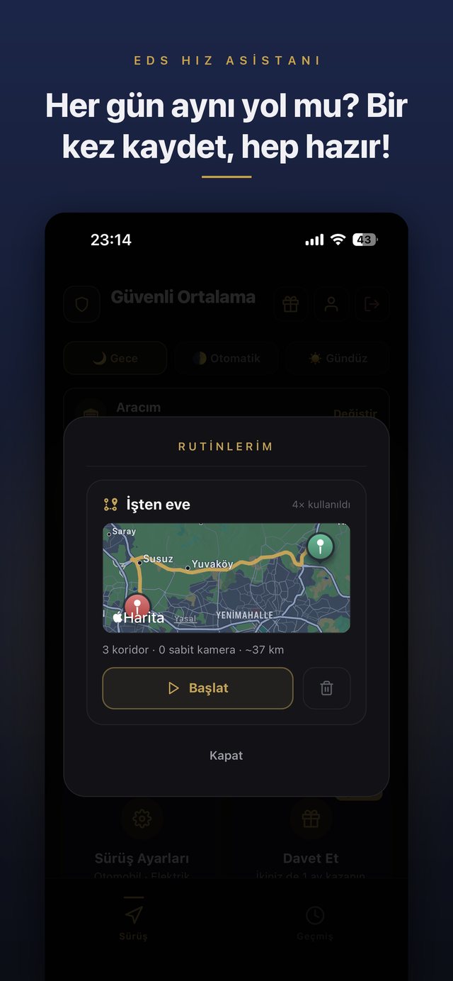Rutin Modu — kayıtlı rota