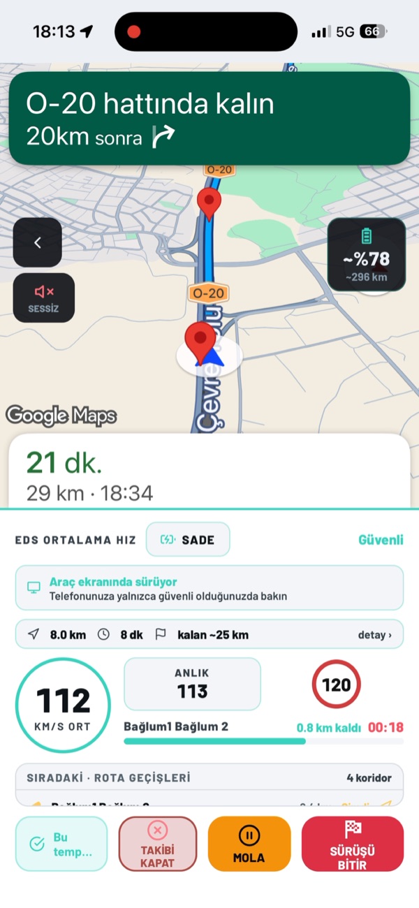 Expert sürüş — koridorda geri sayım