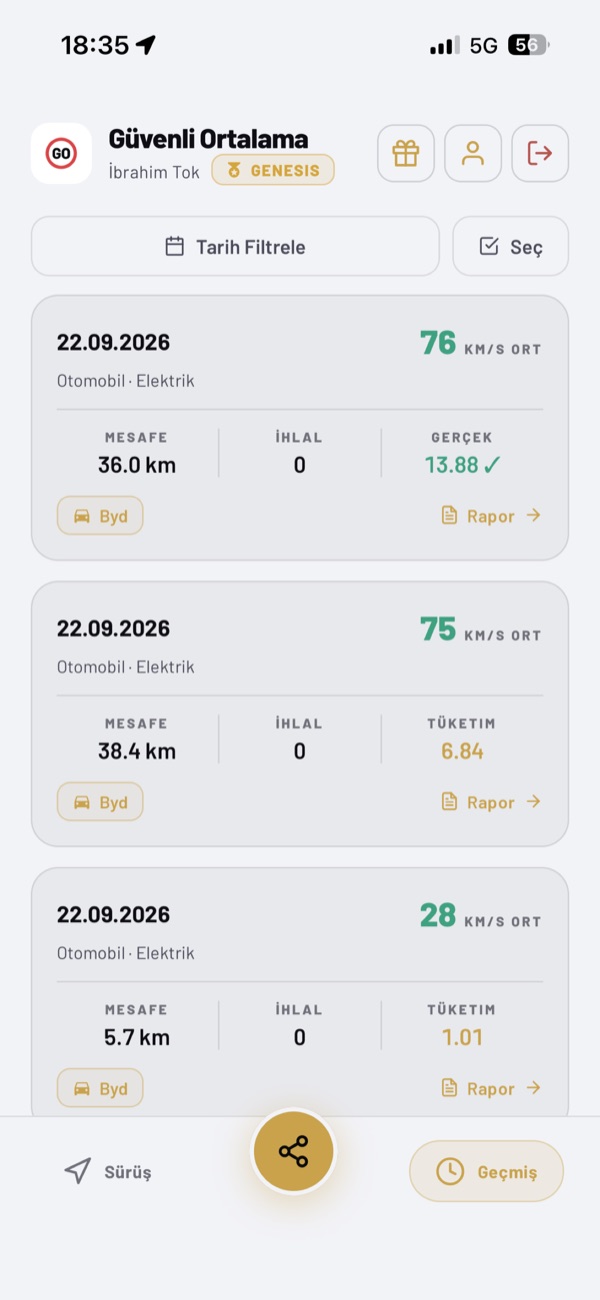 Sürüş geçmişi
